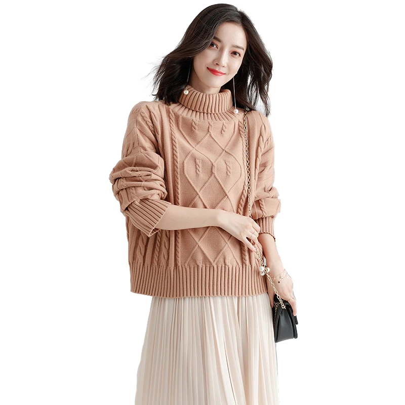 

women sweater pullover basic rib knitted cotton to korea sweater's plain section stitching twisted women's jumper christmas
