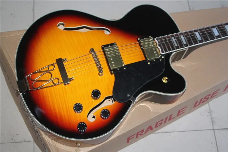 

Free shipping High Quality Custom Shop new arrival L5 electric guitar sunburst 12yue