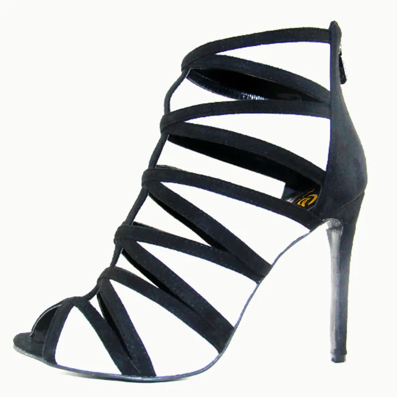 Sandales 10 Sexy Blanc Femme Élégant Et Noir Mode Chaussures Taille 4 Plus Mince Femmes Bout Ef0352 Nous Ouvert Initiale De Talon L'intention 5 qgptFF