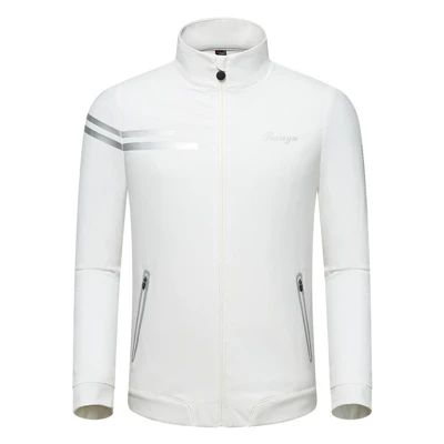 Весенне-осенние мужские куртки для гольфа, водонепроницаемая повседневная мужская куртка на молнии, ветрозащитная одежда для гольфа D0656 - Цвет: Белый