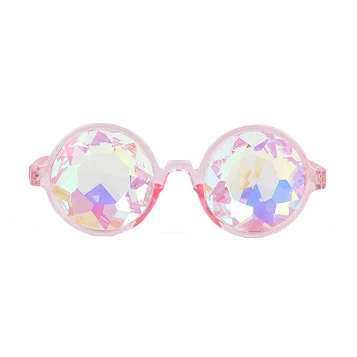 FLORATA Калейдоскоп очки радужные дифракционные линзы стимпанк Готический Косплей вечернее крутое очки для Новинка - Цвет линз: Pink Frame