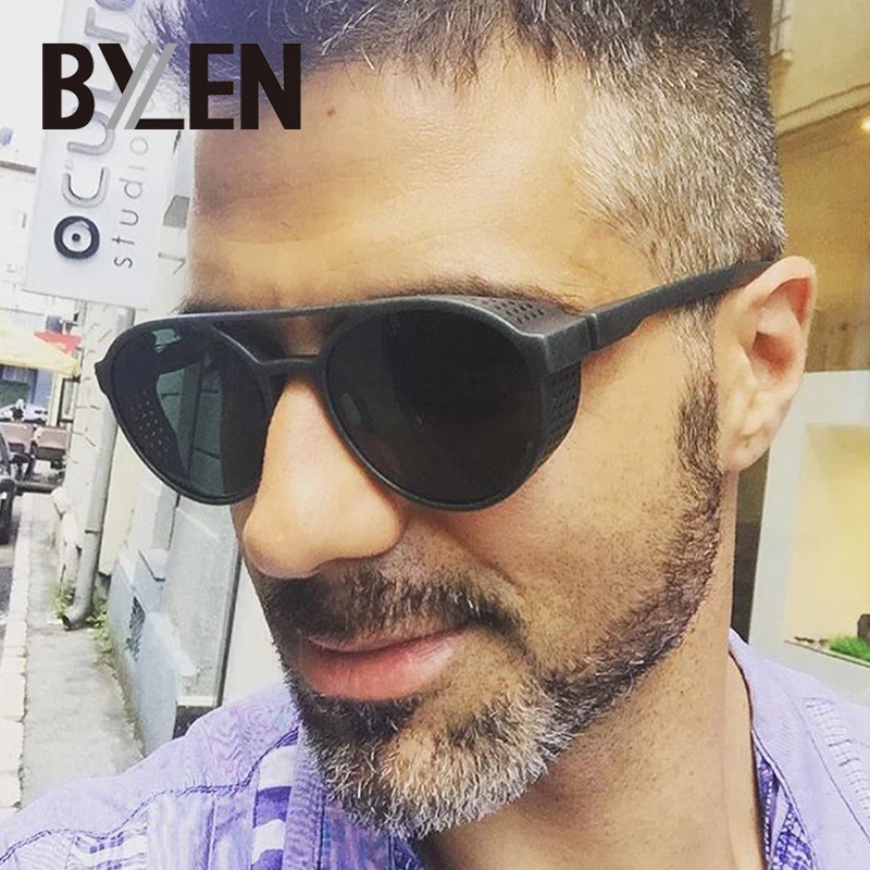 

Retro Steampunk Sunglasses Men Round Metal Frame Vintage 2019 Brand Desinger Black Oval Sun Glasses For Women Goggle UV400