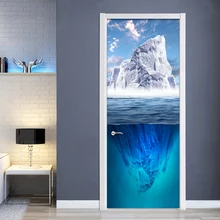 Современный Креативный синий Айсберг дверь стикер 3D обои Гостиная Спальня украшение дома виниловые наклейки 3D настенные наклейки