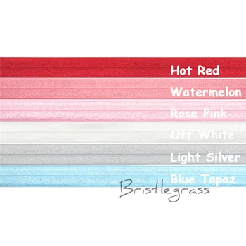 

BRISTLEGRASS 12 Yard Combo 3/4" 20mm Solid Color FOE Fold Over Elastic Kids Headband Hairband Spandex Satin Lace Trim DIY Sewing