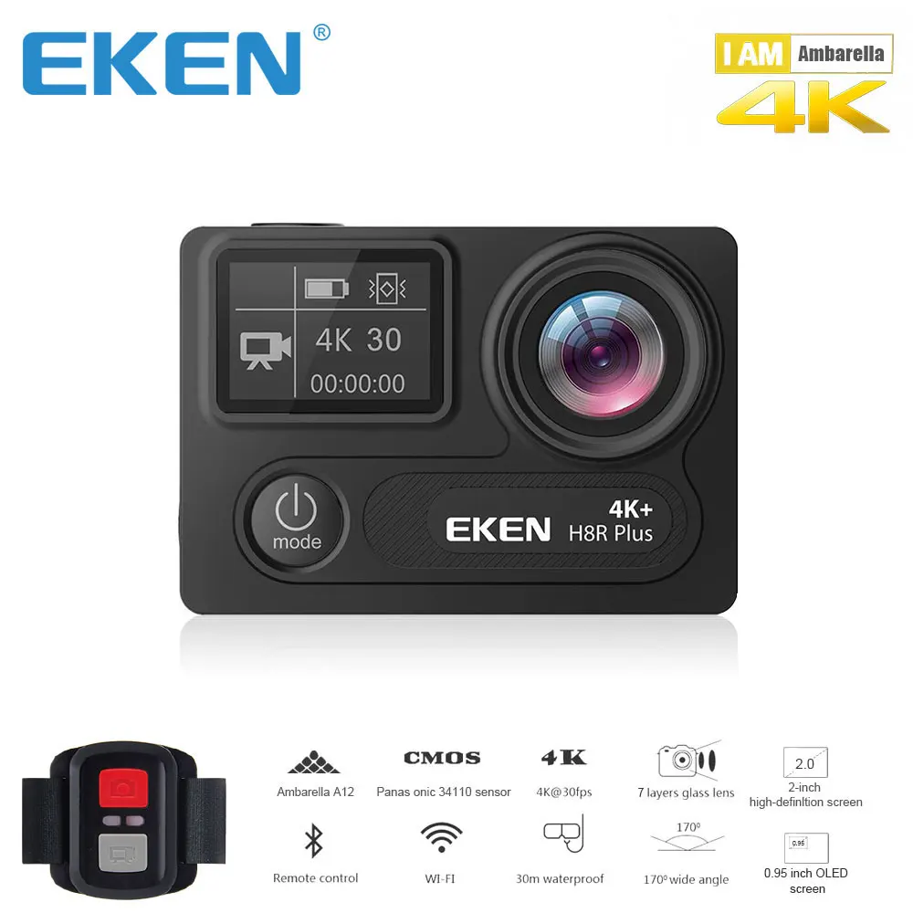 Оригинальная Экшн камера eken H8R PLUS Ultra HD с разрешением 4K 30 кадров в секунду и
