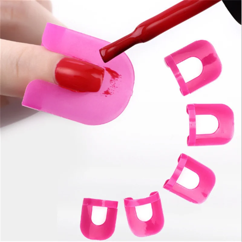 

Full Beauty 26pcs\set Nail Polish Gel Edge Anti-Flooding Plastic Template Clip Manicure Sets Finger Cover Nail Art Accessory