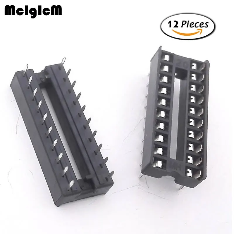 

MCIGICM 12pcs 20pin pins-DIP IC Sockets Adaptor Solder Type Socket
