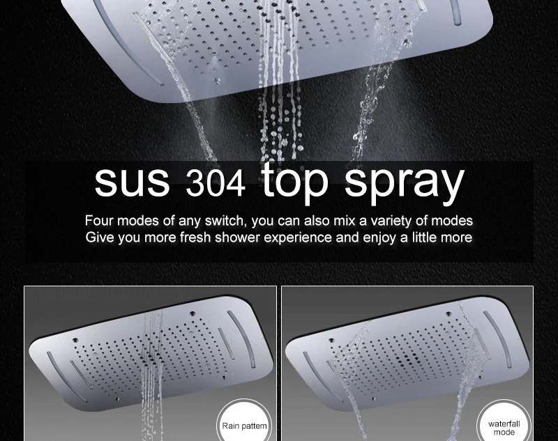 Bathroom Shower Set Accessories Faucet Panel Tap Thermostatic Mixer LED Ceiling Rainfall Shower jet System Led Mist Rain Shower (12)