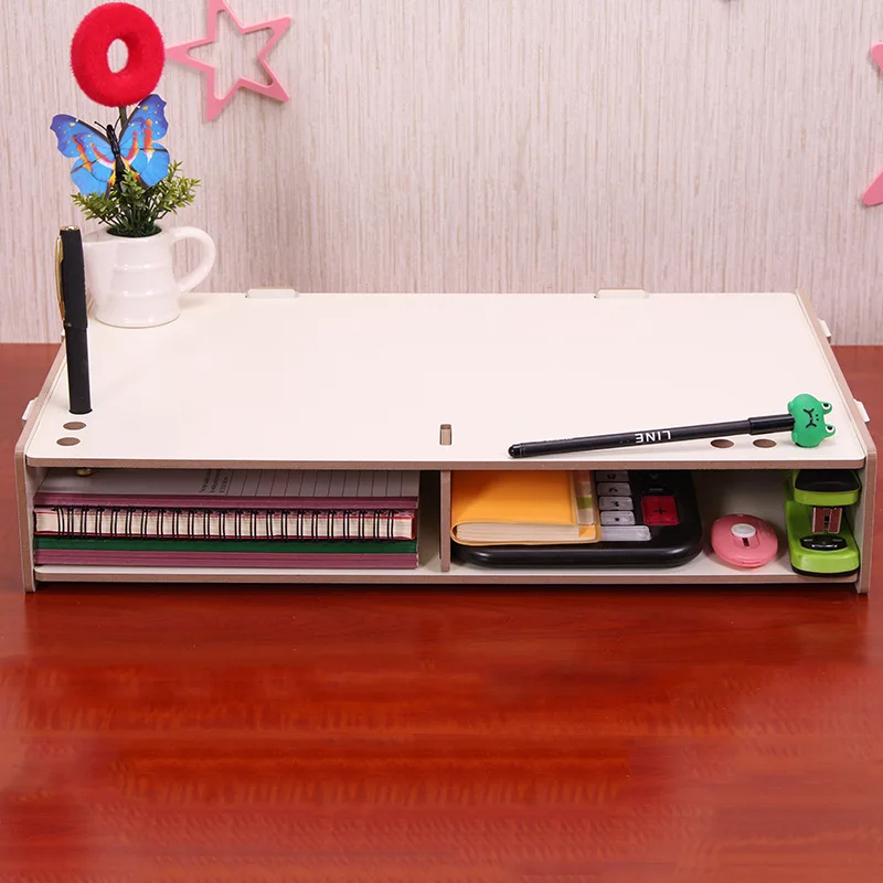 Деревянный монитор ноутбука Подставка держатель Riser компьютерный стол организатор клавиатура Мышь хранения Слоты для офиса хранения