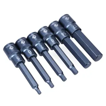 

Torx Screwdriver Socket Bits Adapter 1/2 inch Inner Hexagonal 100 mm Screw Drive Socket Hand Tool H5 H6 H7 H8 H14 H17