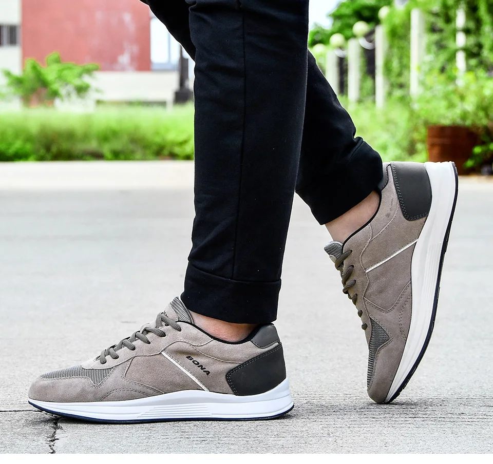 BONA/Новинка; классические стильные мужские кроссовки; замшевая сетчатая мужская повседневная обувь; уличная дышащая мужская удобная обувь для отдыха;