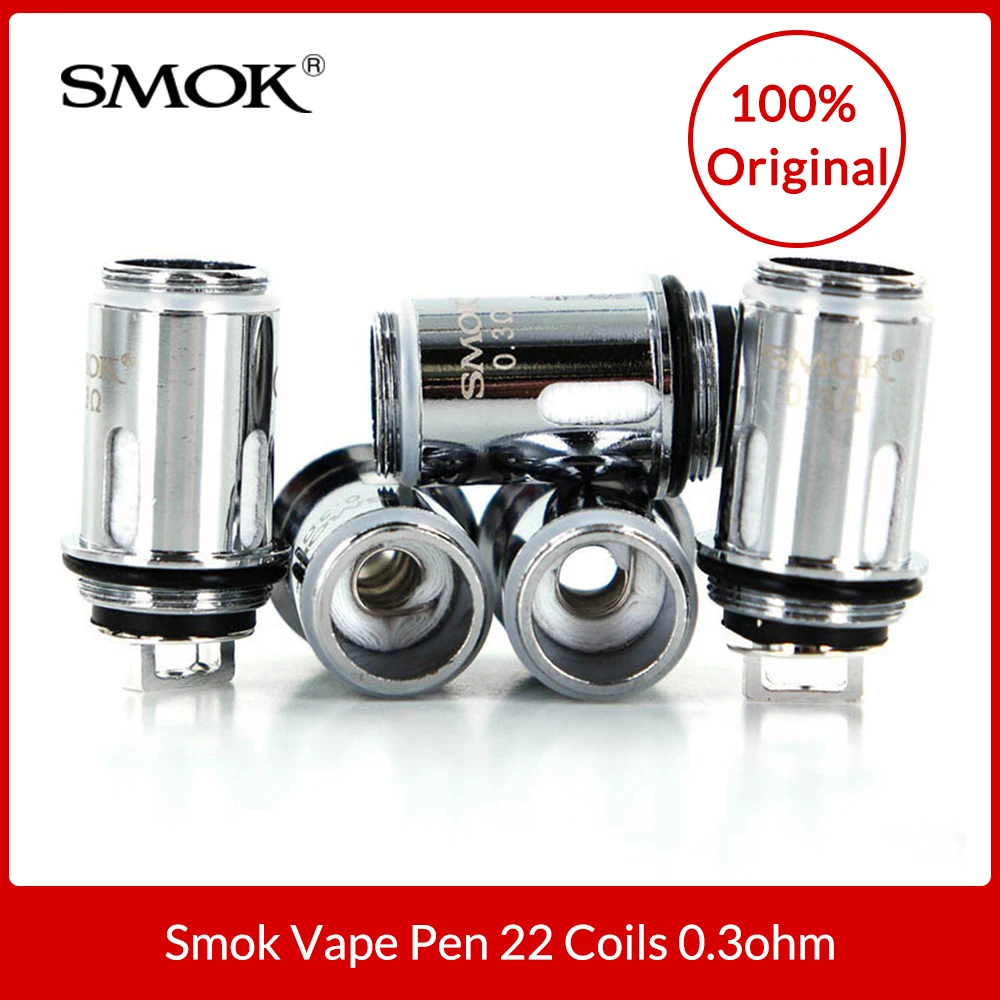 Original SMOK Vape Pen 22 Coil 0.3ohm Replacement Head for Vape pen 22/ Plus/ Light Edition Kit Electronic Cigarette Cores