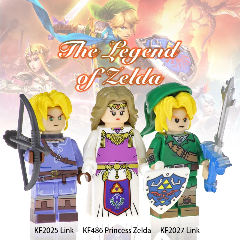 

Ninjagoed Minifigured The Legend of Zelda Game Princess Zelda Link Building Blocks Legoed Toys For Children KF2025 KF2027 KF486