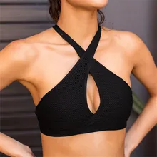 Сексуальный женский укороченный топ, комфортный бюстгальтер, спортивный тянущийся жилет, Однотонный женский сексуальный спортивный топ для йоги, бега, спортзала, короткие рубашки