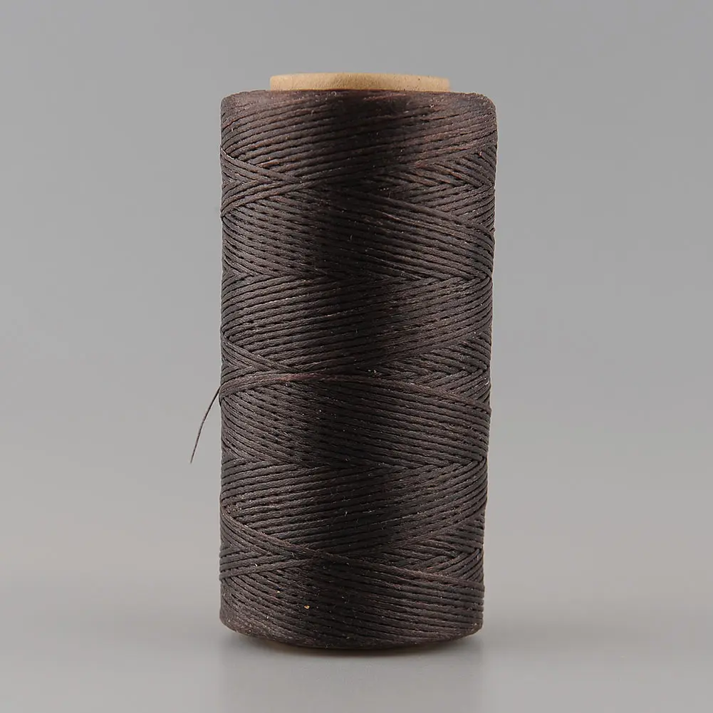 light coffee 260Meter 1mm 150D Leather Flat Waxed Wax Thread Craft Tool Hand Stitching - Цвет: light coffee