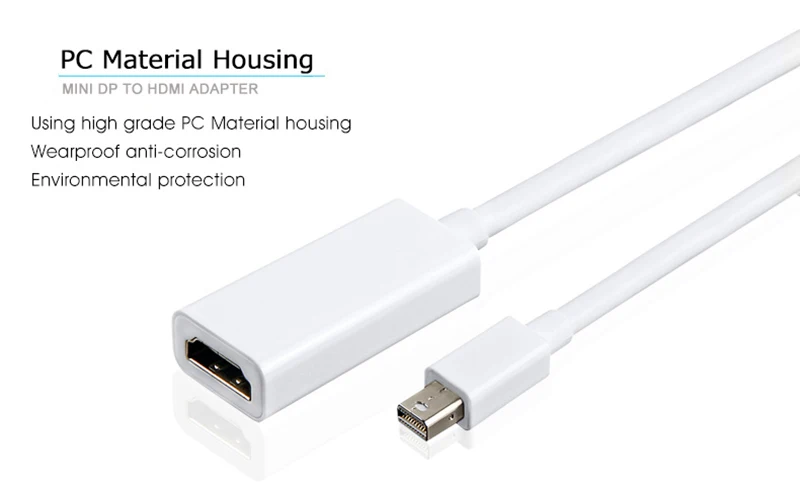 dp to hdmi converter pc material housing