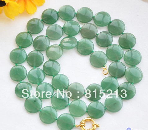 

ddh00747 33" 20mm green coin translucent jade jasper NECKLACE