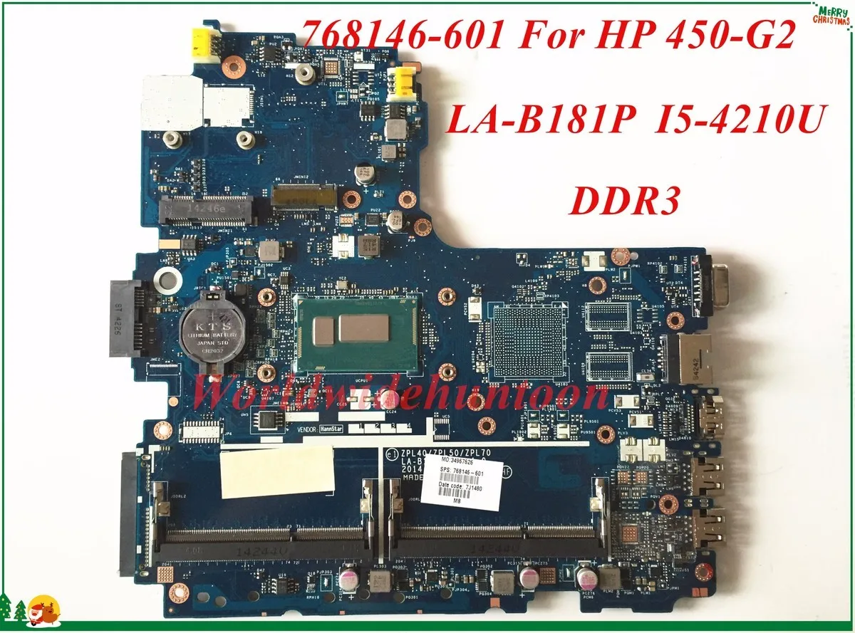 High Quality 768146-601 For HP 450-G2 440-G2 Laptop Motherboard ZPL40/ZPL50/ZPL70 LA-B181P SR1EF I5-4210U DDR3 100% Tested | Компьютеры и