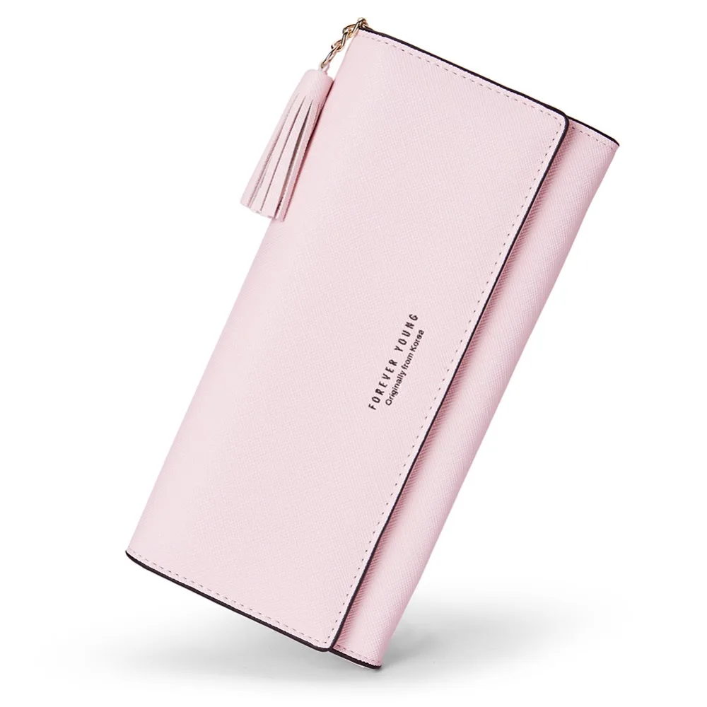 

Challen Wallet Tassels Wallet Women Individual Card Holder Leather Ladies Long Clutch Purse Coin Phone Pocket Female Wallets
