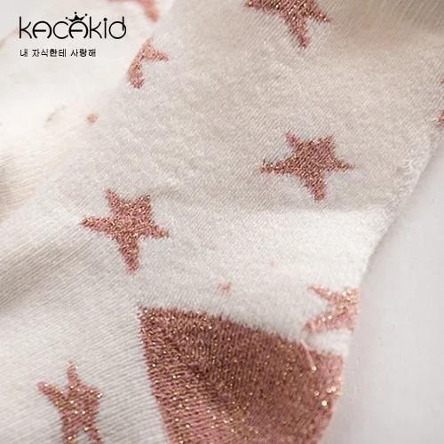KACAKID/зимние толстые детские носки унисекс, милые детские носки со звездами для мальчиков и девочек, теплые нескользящие носки для маленьких мальчиков и девочек, Ka1180