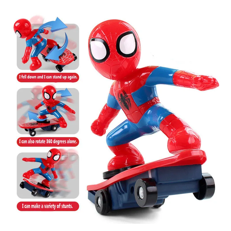 

Never Fall Down DC Skateboard Spiderman Light Sound Toys Flash Toy for Kids Light Sound Toys For Kids Gift Party