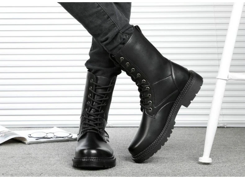 Men's Boots' Mens Mid-calf Winter Boots Men Waterproof Lace-up Military Boots' Men Tactical Boots Army Desert Boot Plus Size 45  (3)