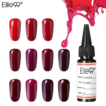 

Elite99 30ml Wine Red Nail Art Gel Nail Polish Soak off UV Gel Lacquer Semi Permanent Nail Primer Gel Varnish