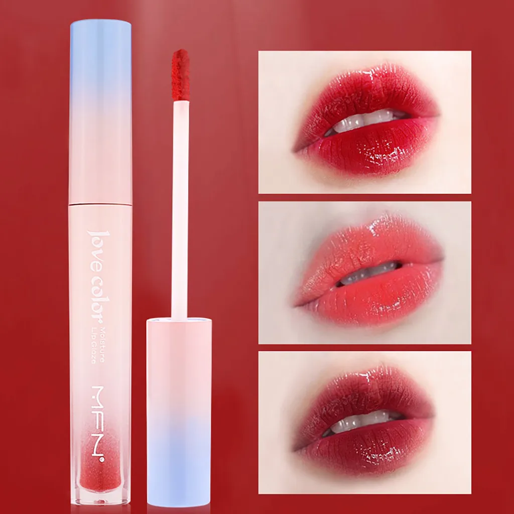 

10 Colors Waterproof Liquid Lip Gloss Bright Moisturizing Korean Style Gradient Lip Glaze Brick Red Long-lasting Lipgloss