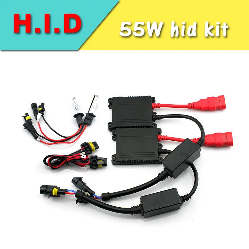 

New Car Auto HID Xenon slim ballast  HID KIT H1 H3 H7 H8 H9 H11 9005 9006 55W  4300k 6000K Headlight Bulbs  HID xenon KIT