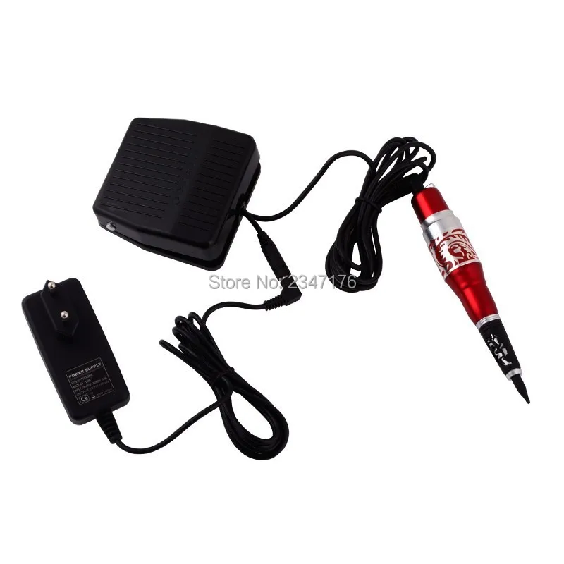 

1set Rotary Tattoo Machine Permanent Makeup Machine Kit Eyebrow Tattoo Gun Cosmetic Pen Pedal Needles Tips Power Supply