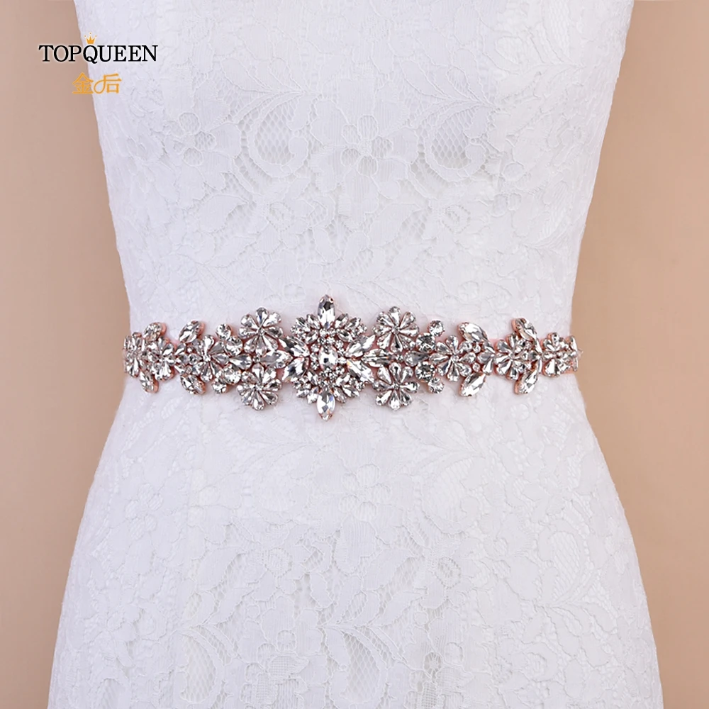 TOPQUEEN S325-RG обручальное кольцо из розового золота пояс Стразы для свадебного пояса для женщин свадебный пояс свадебное перевязь Бесплатная