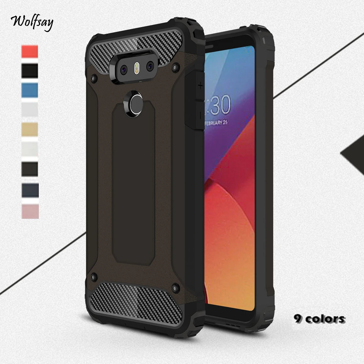 

Wolfsay Case For LG G6 Cover Durable Armor TPU & Hard PC Case For LG G6 Case For LG G6 Silicone Shockproof Fundas Coque Cover