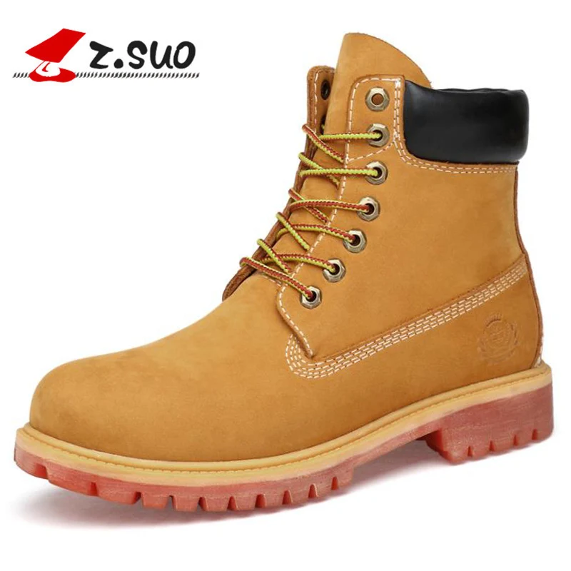 online Tamanho grande 36 47 genuína Botas De Couro Homens Botas de Inverno Rendas Até Botas de Neve do Tornozelo da Camurça da Vaca À Prova D Água Sapatos de Alta Qualidade homens