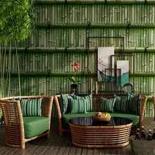 Китайский стиль Винтаж 3d стереоскопический бамбуковый Плетеный обои Винтаж чайный домик Ресторан японский Бар Ресторан Классическая стена