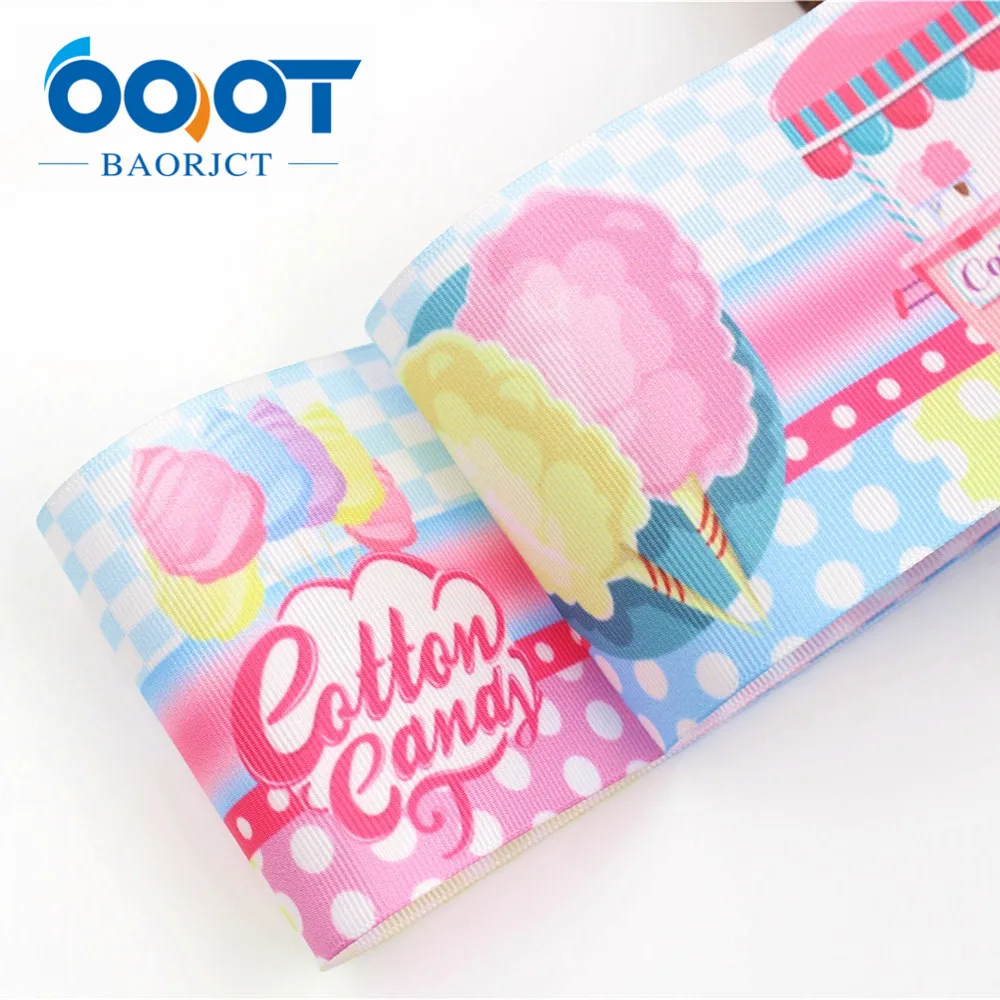 

557,3"(75mm)Grosgrain Ribbon cotton candy Printed Tape 10y DIY Head Accessoris Wrapping Decorative Holiday Decorations