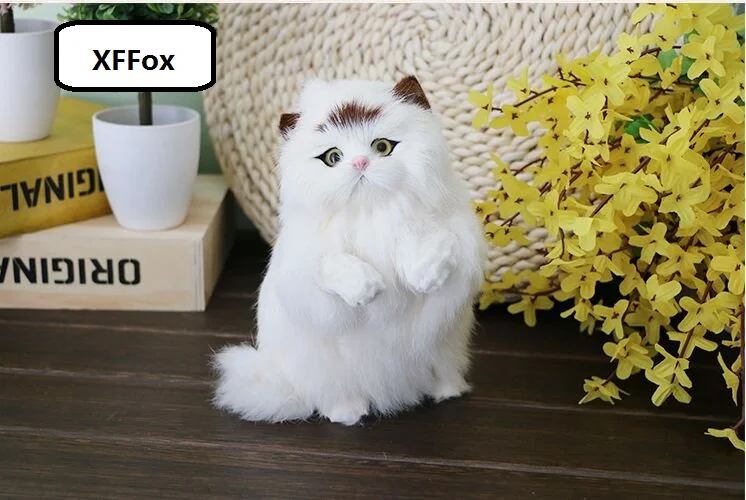 new real life naughty fat cat model plastic&ampfurs simulation brown head doll gift about 19x14x14cm xf1291 | Дом и сад