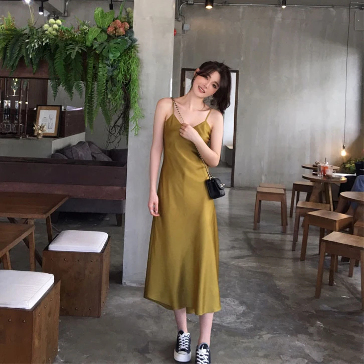 

V-neck sling Chiffon empire dress Spaghetti Strap dress