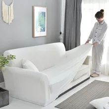 Белый саржевый чехол для дивана кресло/loveseat чехол для дивана универсальный все включено Нескользящие эластичные Чехлы для гостиной