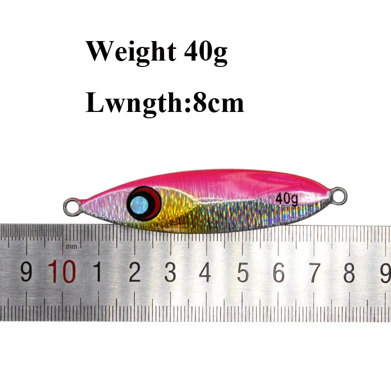 Posidon 1 шт. 40 г 8 см светящиеся медленные металлические приманки из свинца медленно