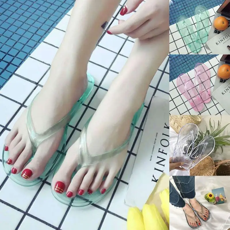 

Ladies Casual Women Slipper Outdoor Bath Comfortable Transparent Summer Sandals