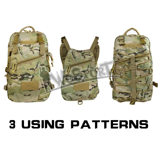 

WoSporT 2017 New Outdoor Fashion Tactical Backpack 1000D Nylon Dual Hunting Hiking Pocket Travel bag Paintball Accessories