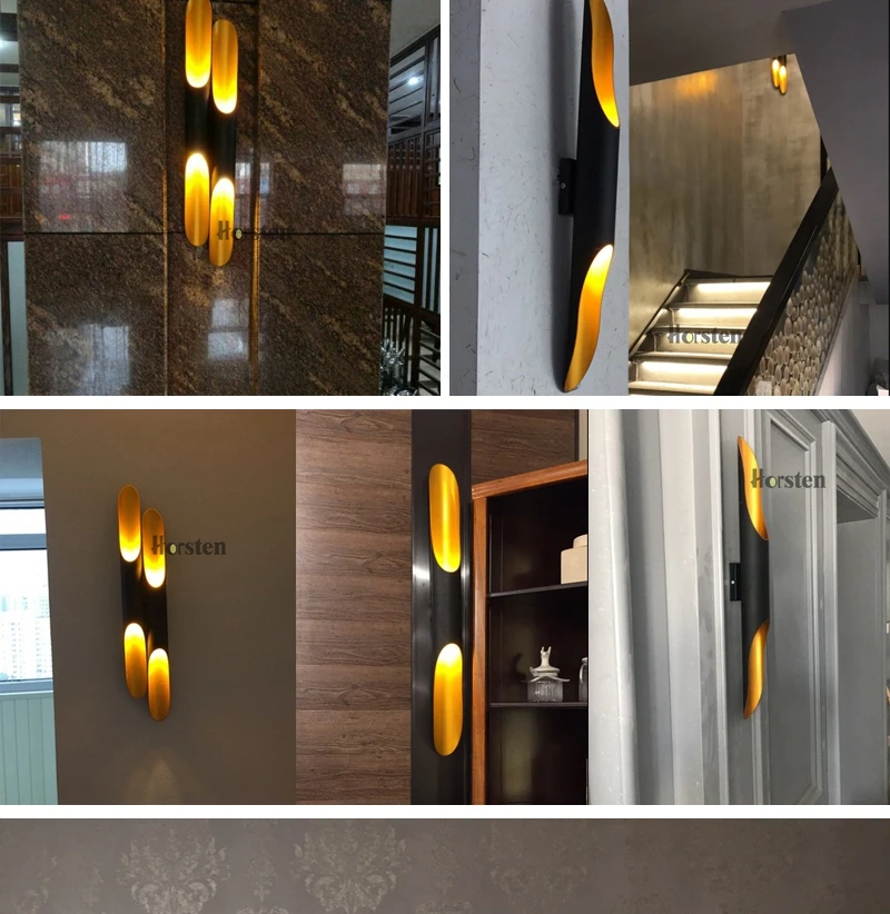 Horsten Creative Double Heads Aluminum Pipe Lamp Cylinder Wall Lights Bar Coffee Shop Restaurant Living Room Bedroom Wall Lamp (16)