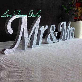 

Mr. & Mrs. letters wedding table decoration, freestanding Mr and Mrs signs for sweetheart table wooden pvc letters