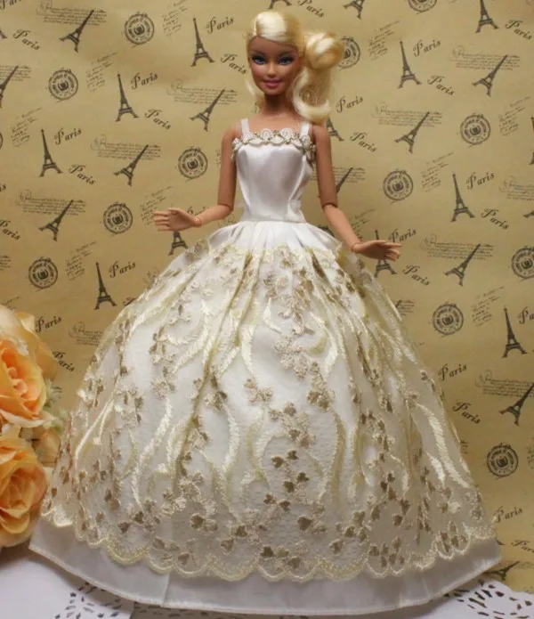 O для U кукла аксессуары красивые элегантные свадебные платья пряжа, одежда вечернее платье для Барби игрушка 10 шт./лот