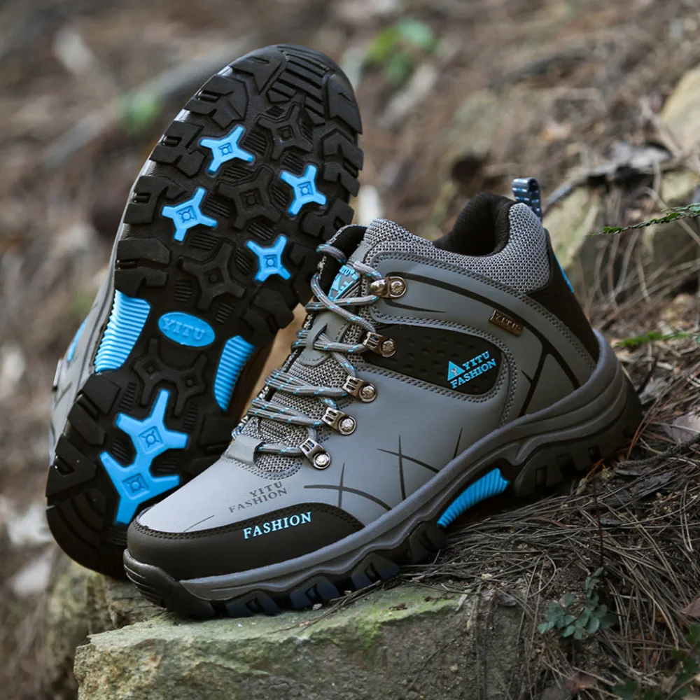 2019 Men's summer breathable mesh climbing walking shoes outdoor sports shoes non-slip running walking shoes for male 40J10 (8)