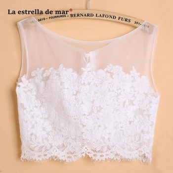 

La estrella de mar wedding cape 2019 new lace Scoop bridal bolero cheap cape mariage custom cape mariage fast delivery bolero