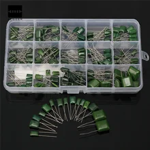 100V 15 value 150pcs Polyester Film Capacitor assorted kit box assorstment Durable and easy to install