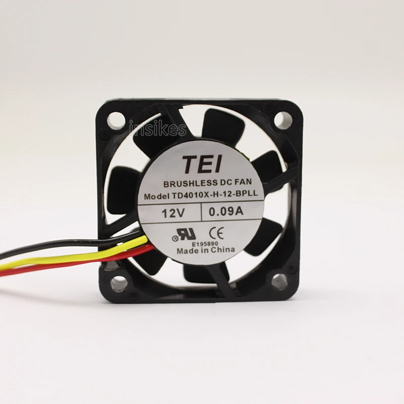 TEI TD4010X-H-12-BPLL бесшумный охлаждающий вентилятор DC 12V 0.09A 1,08 W 6500 об/мин 4010 4 см 40*40*10 мм 3 провода Скорость измерения вентилятор
