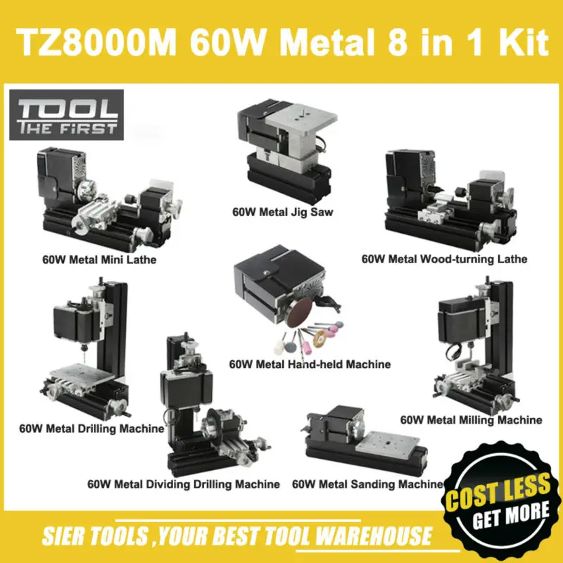 Токарный станок TZ8000M 60 Вт 8 в 1 12000 об/мин|metal dealer|power sprayermetal opener |