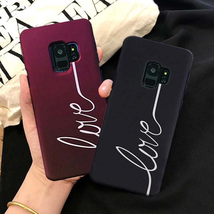 Для Samsung Galaxy S10 для S8 S9 Plus S8Plus S9Plus чехол жесткий телефона King Queen Love Heart черный
